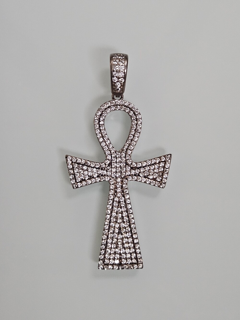 Ankh S925 Pendant Sterling Silver Pave CZ